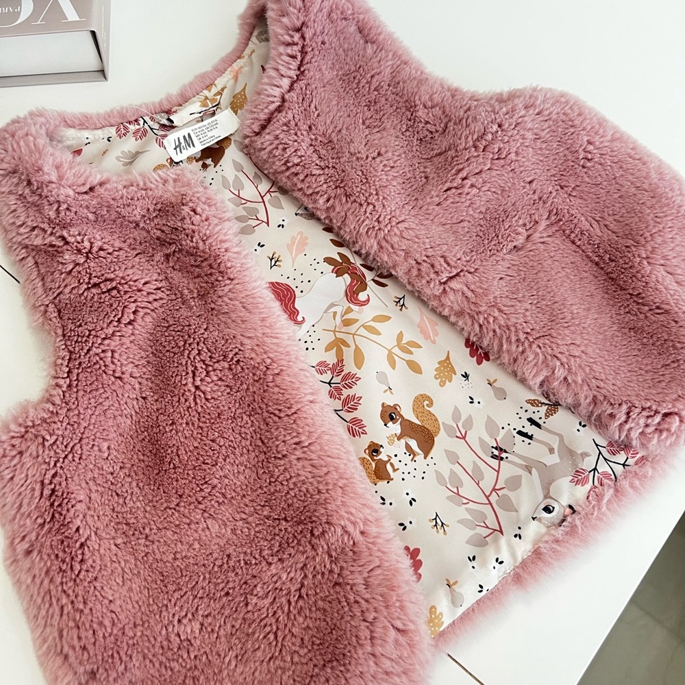 H&M Blush Faux Fur Vest